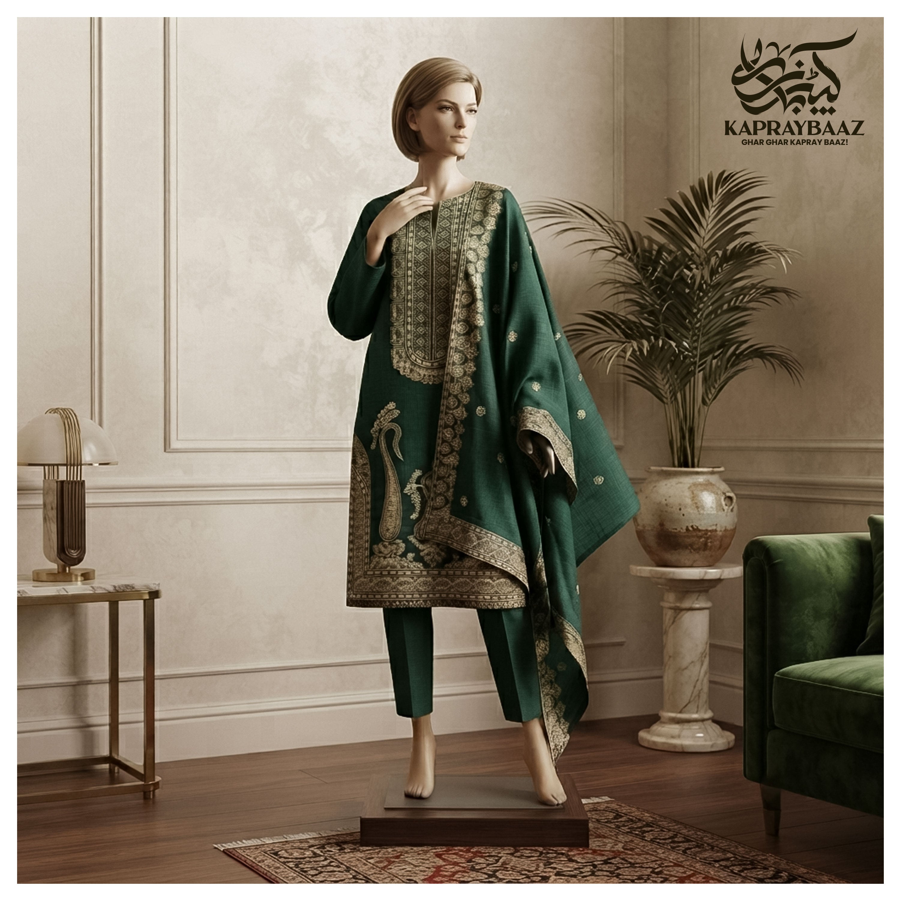 Royal Green - Doria Cotton 3 Piece Suit